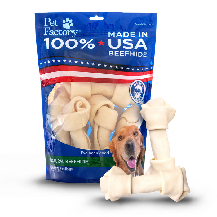Pet Factory - Made in USA Beefhide Bone 6" Flavored Dog Treat