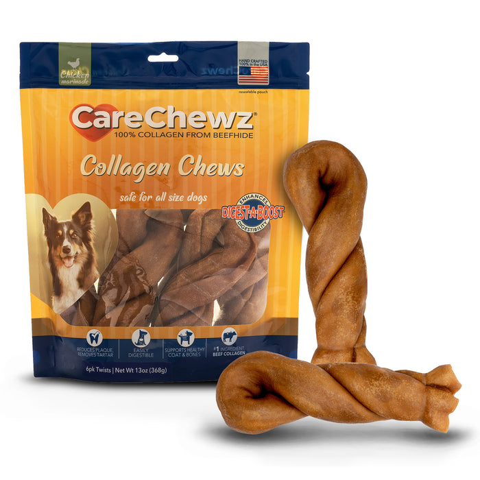 Pet Factory - CareChewz Collagen Twists Dog Treats, 6-7", 6 ct