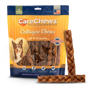 Pet Factory - CareChewz Collagen Braids 6-7", 15 - Pack Dog Treat