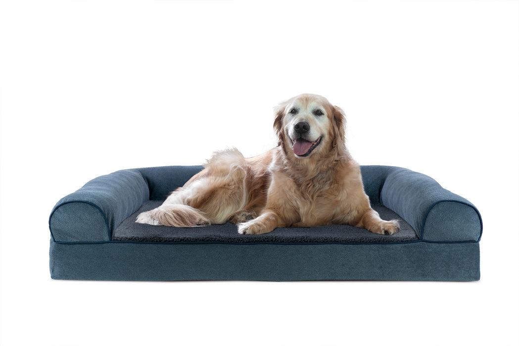 Sofa Dog Bed - Faux Fleece & Chenille