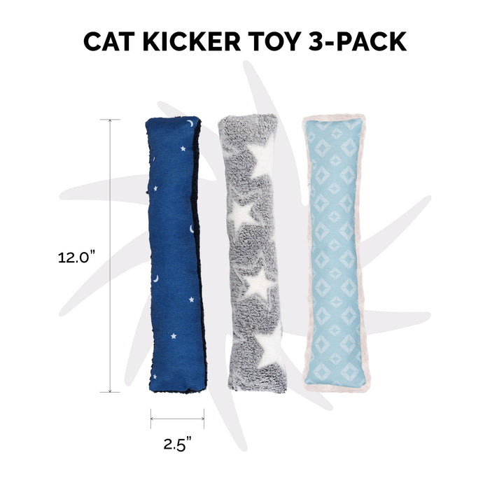 Refillable Catnip Kicker Plush Toy Set - Space Print (3 pack)