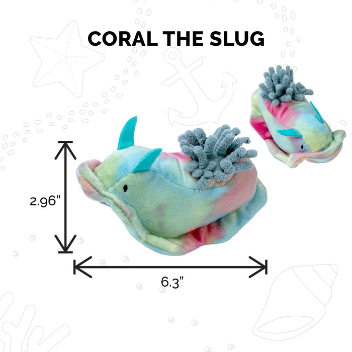 FurHaven Catnip Crinkles Plush Cat Toy Set - Sea Slugs &Kelp in Coral