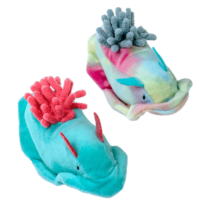 Refillable Catnip Plush Cat Toy - Coral and Kelp Sea Slug (2 pack)