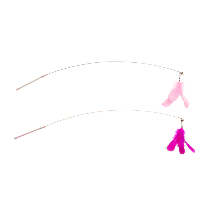 Dizzy Kitty Feather Cat Wand Toy (2 pack)