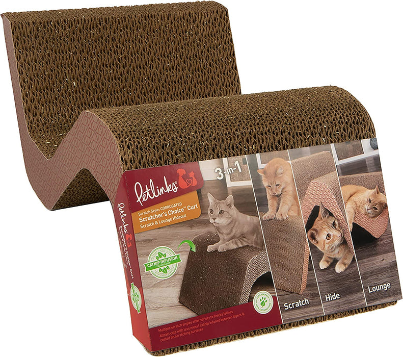 Petlinks - Scratcher\'s Choice Curl Corrugated Cardboard Cat Scratching —  Furhaven Pet Products