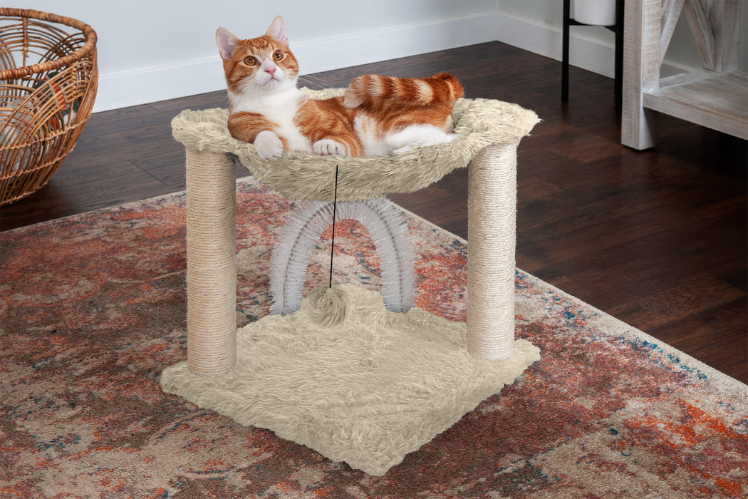 Plush Hammock for Cats with Sisal Scratching Posts