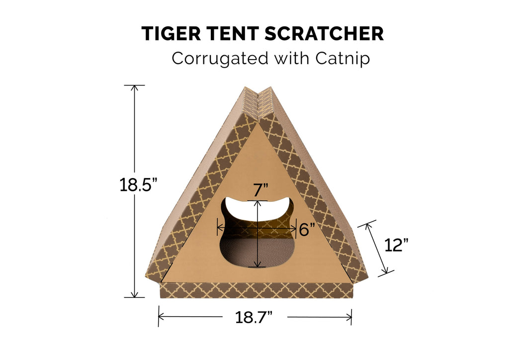 Tiger Tent Corrugated Scratcher with Catnip