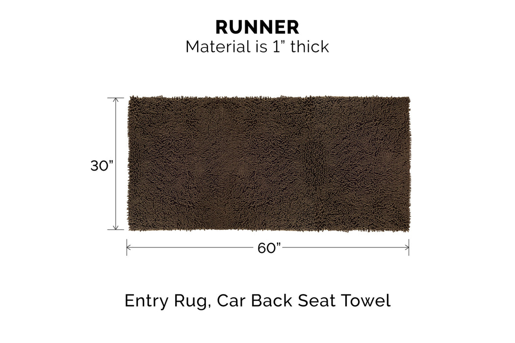 My Doggy Place Dog Mat for Muddy Paws, Washable Dog Door Mat, Black, Runner  