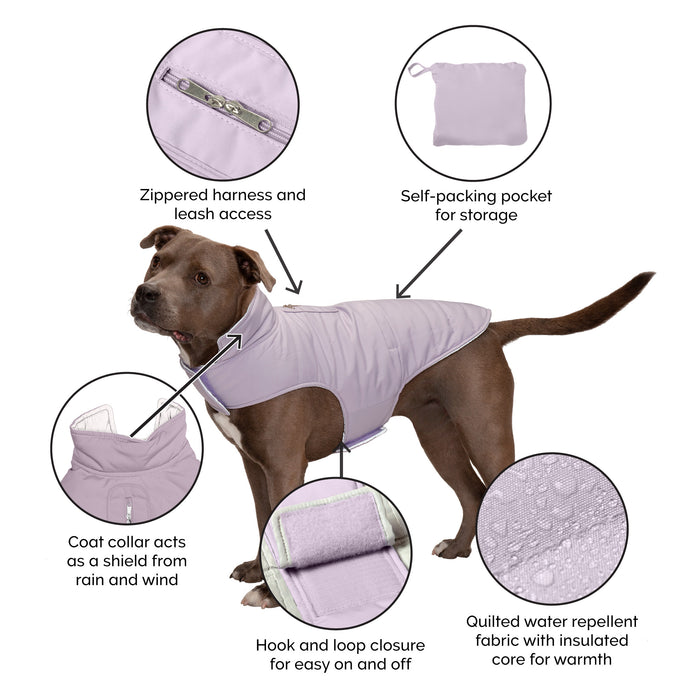  Fitwarm Ruffle Quilted Dog Coat, Pet Puffer Jacket