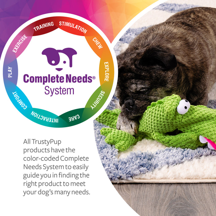 TrustyPup - Gator Checker Squeaky Plush Dog Toy
