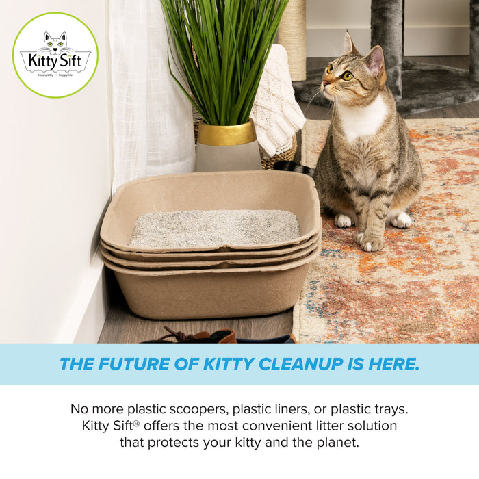 Kitty Sift - Eco-Friendly Sifting Litter Box Kit  (1 Litter Box, 5 Sifting Liners)