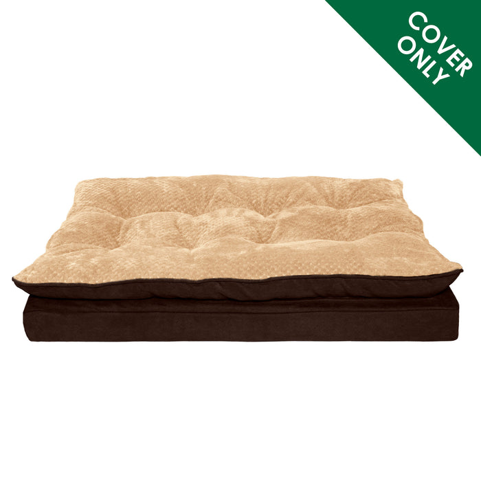 Deluxe Mattress Dog Bed - Minky Faux Fur & Suede Pillow Top - Cover