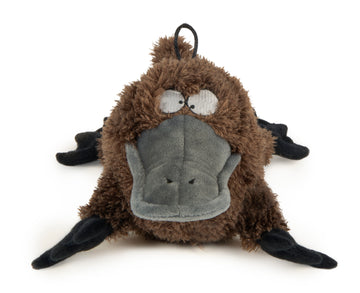 Platypus Silent Squeak Soft Plush Chew Guard Dog Toy, Brown, Large