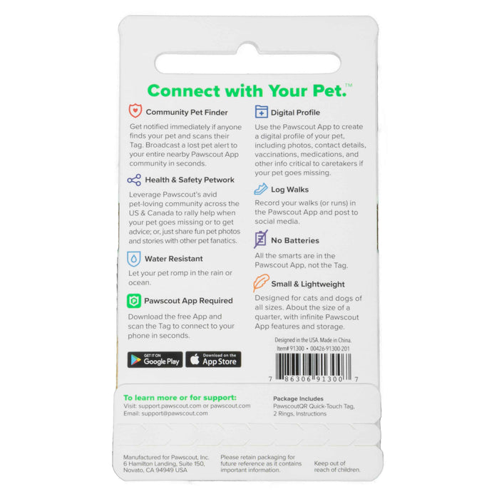 Pawscout QR Smart Pet Tag for Dogs and Cats