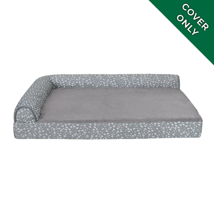 Chaise Lounge Dog Bed - Plush & Almond Print - Cover