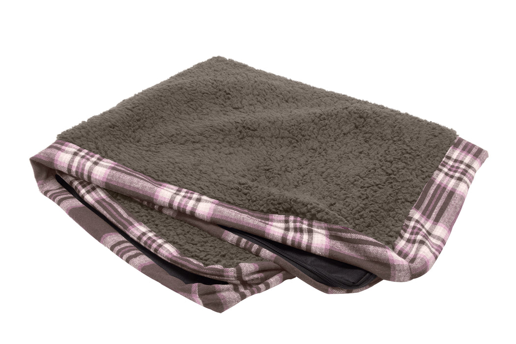 Deluxe Mattress Dog Bed - Faux Sheepskin & Plaid Flannel - Cover