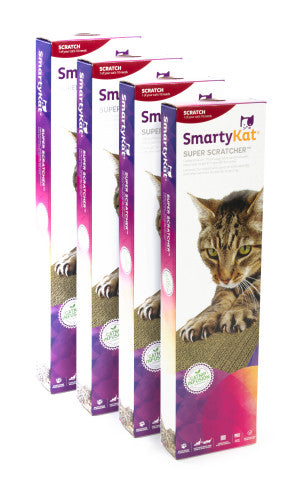 SmartyKat - Super Scratcher Single Wide Corrugate Cat Scratchers with Catnip (Set of 4)