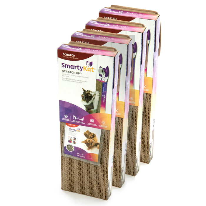 SmartyKat - Scratch Up Hanging Corrugate Cat Scratchers with Catnip (Set of 4)
